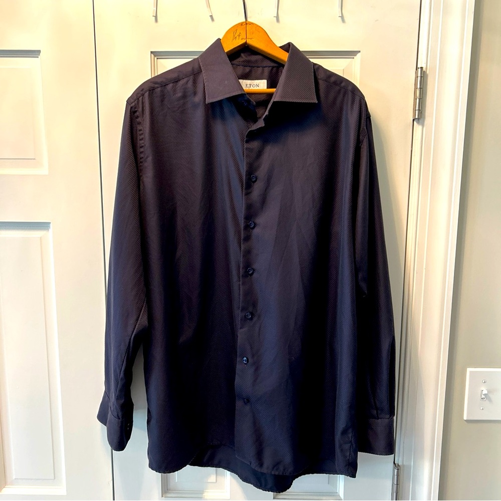 ETON Contemporary Men’s Navy Button Down Shirt XXL